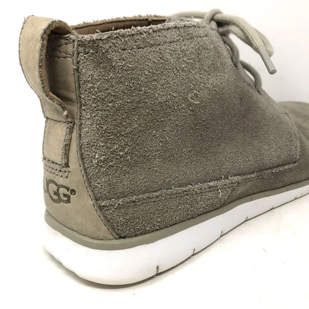 UGG Freamon Suede Chukka Boots Mens Size 9 Waterproof Grey Goat Leather Lining